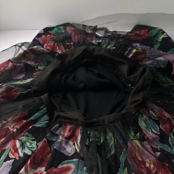 Amy Too! Girl’s Size 7 3/4 Sleeve Dress In Polka Dot Floral Skirt With Tulle. - Picture 11 of 14